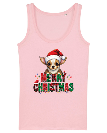 cu urări de Crăciun si cățel Chihuahua Cotton Pink