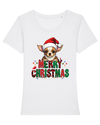 cu urări de Crăciun si cățel Chihuahua White