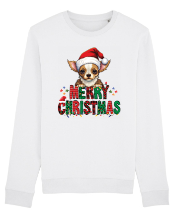cu urări de Crăciun si cățel Chihuahua White