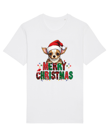 cu urări de Crăciun si cățel Chihuahua White