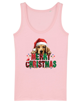 cu urări de Crăciun si cățel Cocker Spaniel Cotton Pink