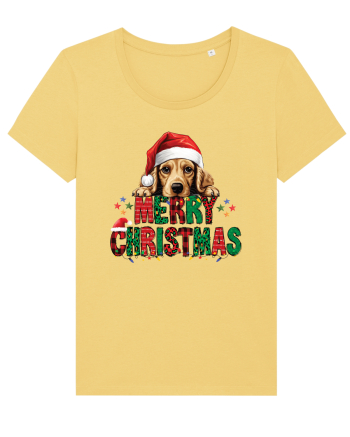 cu urări de Crăciun si cățel Cocker Spaniel Jojoba