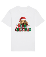 cu urări de Crăciun si cățel Cocker Spaniel Tricou mânecă scurtă Unisex Rocker