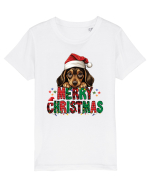 cu urări de Crăciun si cățel Teckel Pitic Tricou mânecă scurtă  Copii Mini Creator