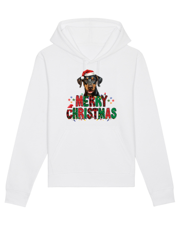 cu urări de Crăciun si cățel Doberman Pinscher White