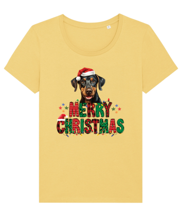 cu urări de Crăciun si cățel Doberman Pinscher Jojoba