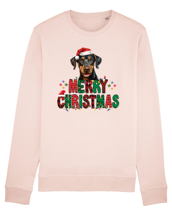 cu urări de Crăciun si cățel Doberman Pinscher Candy Pink
