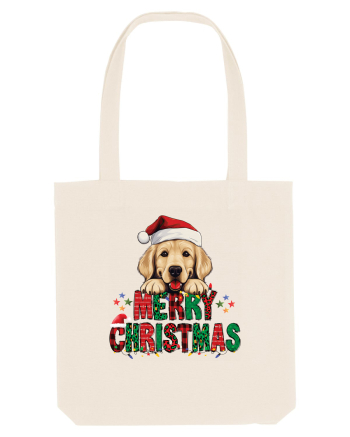 cu urări de Crăciun si cățel Golden Retriever Natural