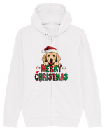 cu urări de Crăciun si cățel Golden Retriever Hanorac cu fermoar Unisex Connector