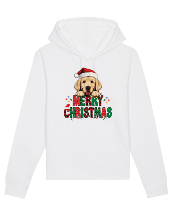 cu urări de Crăciun si cățel Golden Retriever White