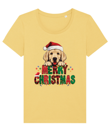 cu urări de Crăciun si cățel Golden Retriever Jojoba