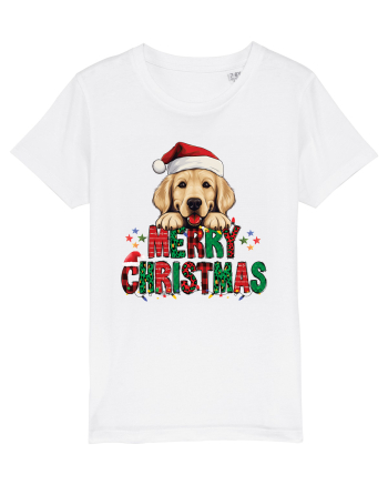 cu urări de Crăciun si cățel Golden Retriever White