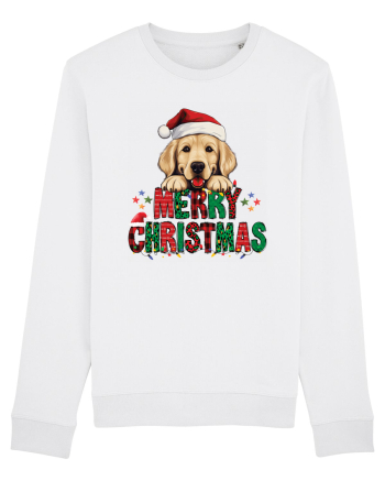 cu urări de Crăciun si cățel Golden Retriever White