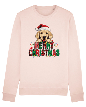 cu urări de Crăciun si cățel Golden Retriever Candy Pink