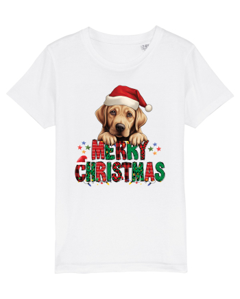 cu urări de Crăciun si cățel Labrador Retriever White