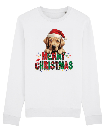 cu urări de Crăciun si cățel Labrador Retriever White