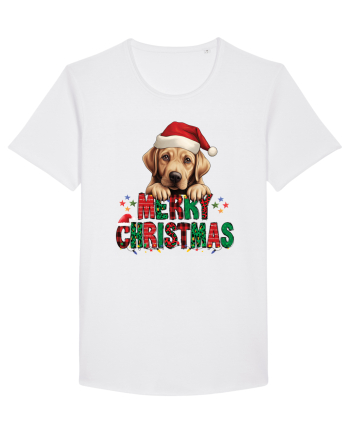 cu urări de Crăciun si cățel Labrador Retriever White