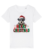 cu urări de Crăciun si cățel Schnauzer pitic Tricou mânecă scurtă  Copii Mini Creator