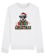 cu urări de Crăciun si cățel Schnauzer pitic Bluză mânecă lungă Unisex Rise