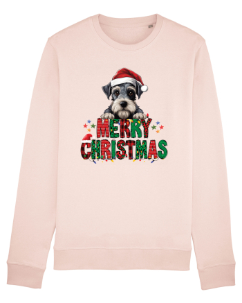 cu urări de Crăciun si cățel Schnauzer pitic Candy Pink