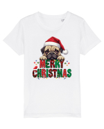 cu urări de Crăciun si cățel Pug Tricou mânecă scurtă  Copii Mini Creator