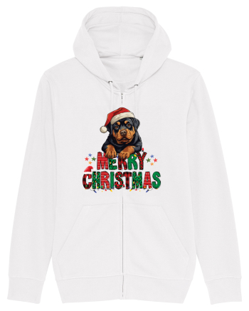 cu urări de Crăciun si cățel Rottweiler White