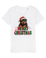 cu urări de Crăciun si cățel Rottweiler Tricou mânecă scurtă  Copii Mini Creator