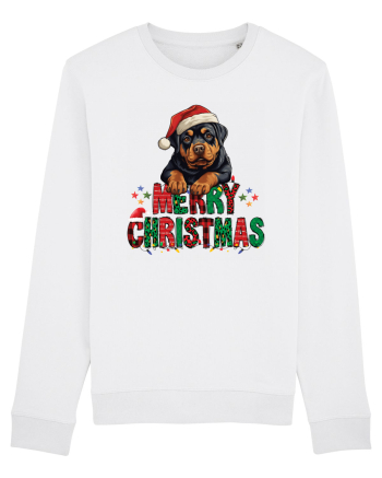 cu urări de Crăciun si cățel Rottweiler White