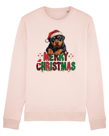 cu urări de Crăciun si cățel Rottweiler Candy Pink