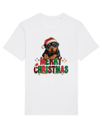 cu urări de Crăciun si cățel Rottweiler Tricou mânecă scurtă Unisex Rocker