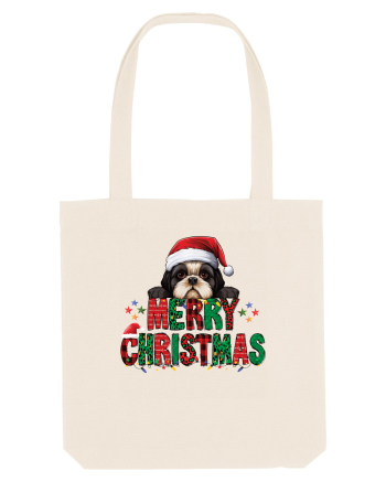 cu urări de Crăciun si cățel Shih Tzu Natural