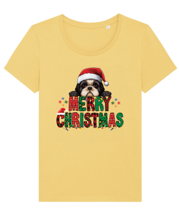 cu urări de Crăciun si cățel Shih Tzu Jojoba