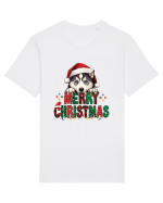 cu urări de Crăciun si cățel Husky siberian Tricou mânecă scurtă Unisex Rocker