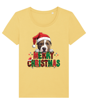 cu urări de Crăciun si cățel Staffordshire Terrier Jojoba