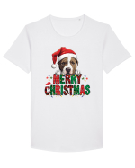 cu urări de Crăciun si cățel Staffordshire Terrier Tricou mânecă scurtă guler larg Bărbat Skater