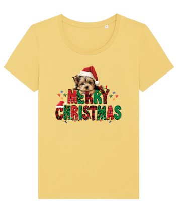 cu urări de Crăciun si cățel Yorkshire Terrier Jojoba