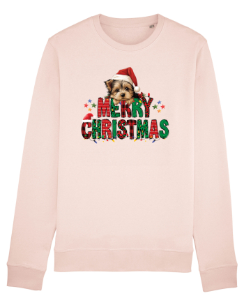 cu urări de Crăciun si cățel Yorkshire Terrier Candy Pink