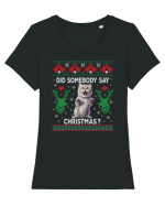 amuzant cu motive de Crăciun - Did somebody say Christmas Tricou mânecă scurtă guler larg fitted Damă Expresser