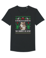 amuzant cu motive de Crăciun - Oh Christmas tree your ornaments are history Tricou mânecă scurtă guler larg Bărbat Skater