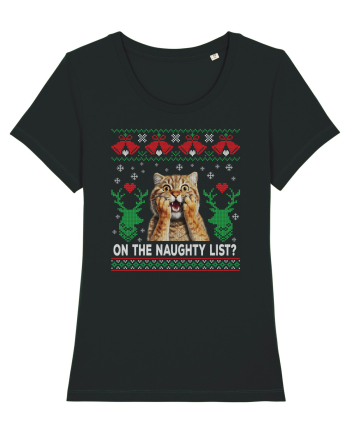 amuzant cu motive de Crăciun - On the naughty list Black