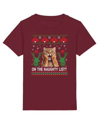 amuzant cu motive de Crăciun - On the naughty list Burgundy