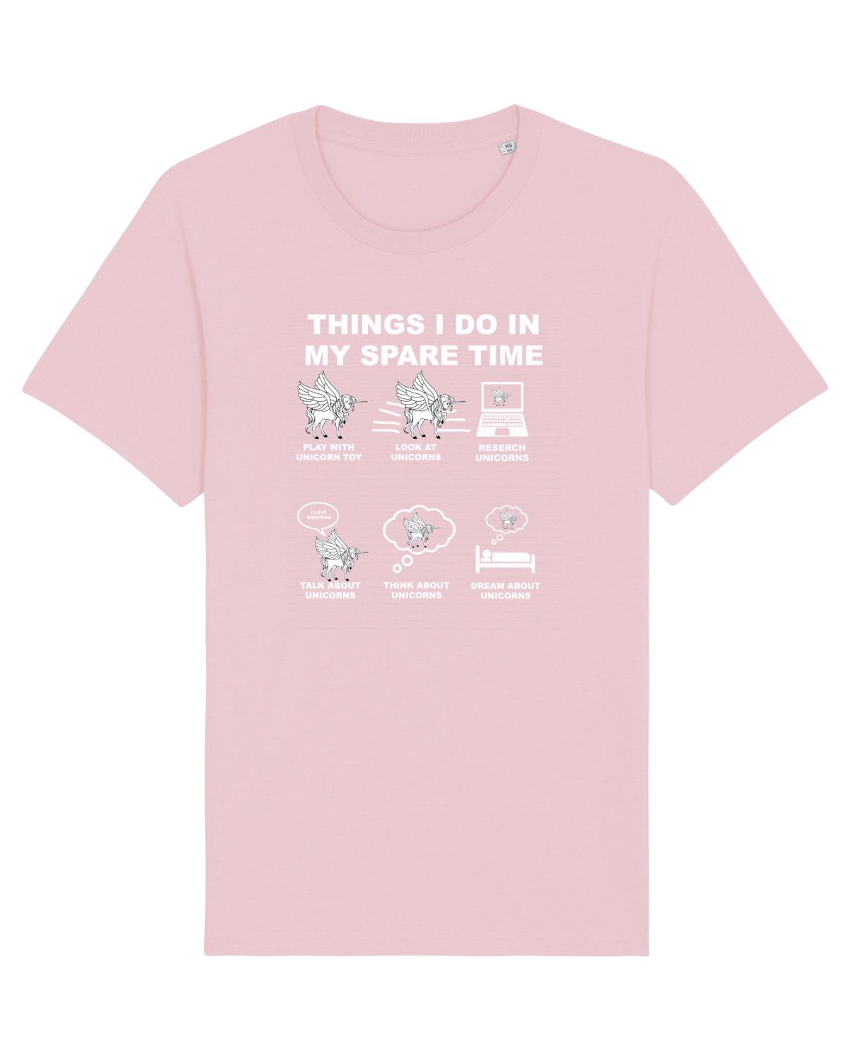 Tricou mânecă scurtă Unisex Rocker Cotton Pink