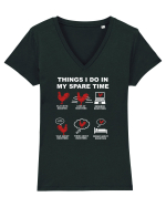 ROOSTER Tricou mânecă scurtă guler V Damă Evoker