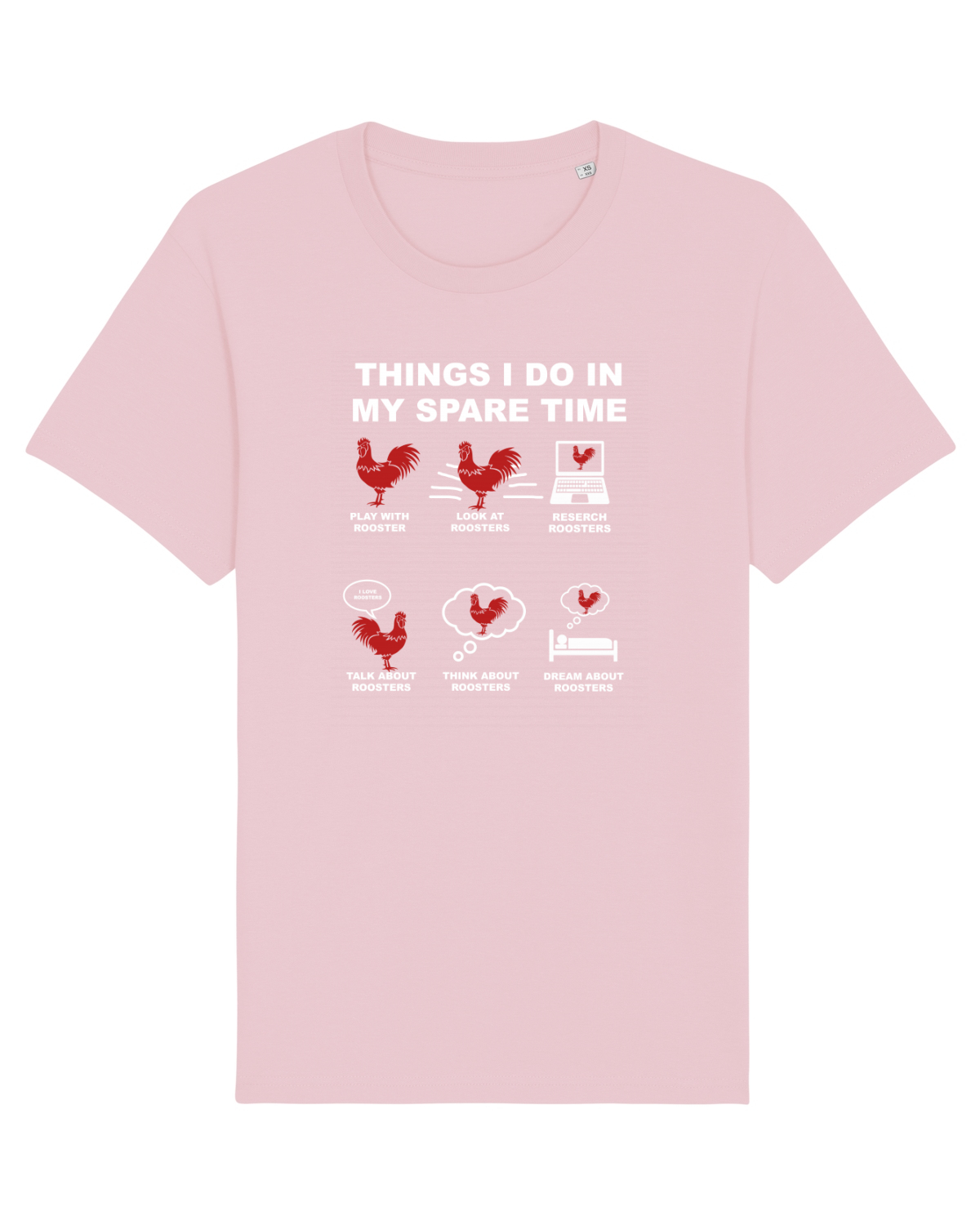 Tricou mânecă scurtă Unisex Rocker Cotton Pink