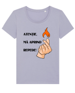 Atenție, mă aprind repede! Tricou mânecă scurtă guler larg fitted Damă Expresser