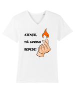 Atenție, mă aprind repede! Tricou mânecă scurtă guler V Bărbat Presenter
