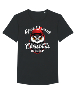 Owl I want for Christmas is sleep Tricou mânecă scurtă guler larg Bărbat Skater