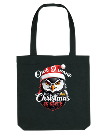 Owl I want for Christmas is sleep Black