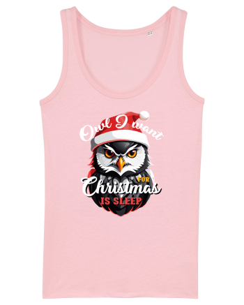 Owl I want for Christmas is sleep Cotton Pink