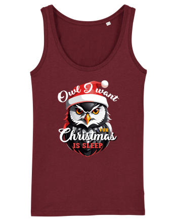 Owl I want for Christmas is sleep Burgundy